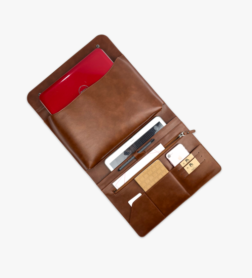 14 inç MacBook Suni Deri Organizer Çanta