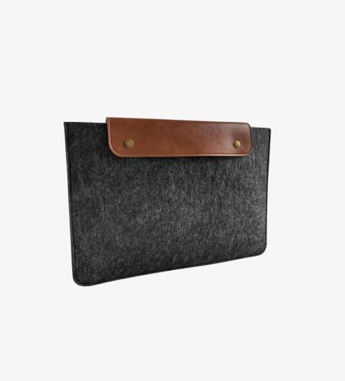 13 inç Keçe Notebook Tablet Kılıfı Deri Kapaklı